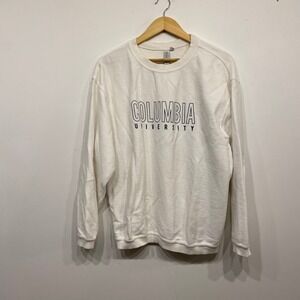 Chicka-dee Columbia University Waffle Knit Sweatshirt White Womens‎ Small